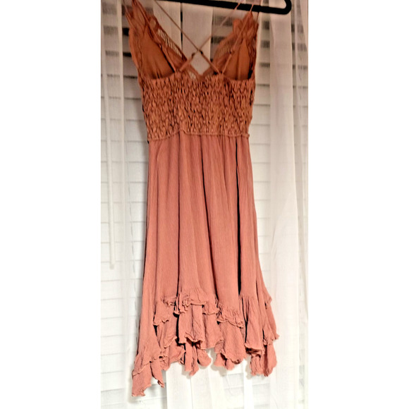 Free People Dress XS Intimately Adella Babydoll Mini Smocked Boho Fairy Lace - Picture 7 of 10